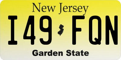 NJ license plate I49FQN