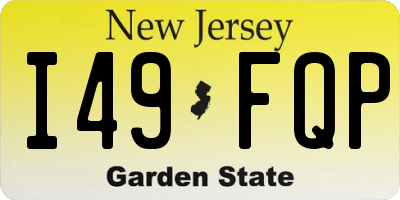 NJ license plate I49FQP
