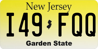 NJ license plate I49FQQ