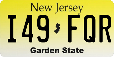 NJ license plate I49FQR