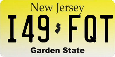 NJ license plate I49FQT