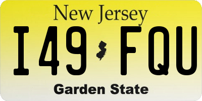 NJ license plate I49FQU