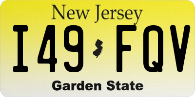 NJ license plate I49FQV