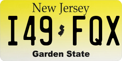 NJ license plate I49FQX