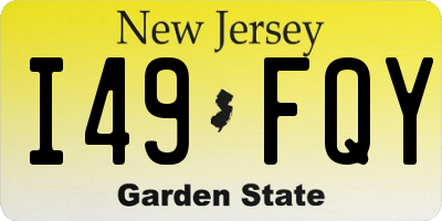 NJ license plate I49FQY
