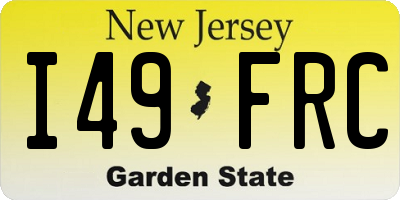 NJ license plate I49FRC