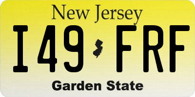 NJ license plate I49FRF