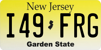NJ license plate I49FRG