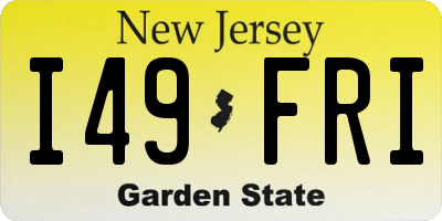NJ license plate I49FRI