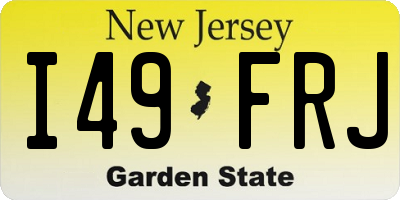 NJ license plate I49FRJ