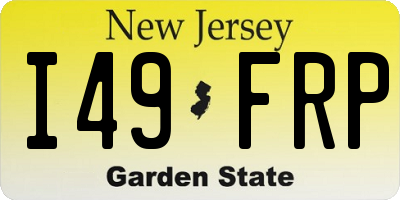 NJ license plate I49FRP