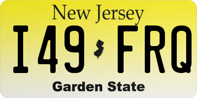 NJ license plate I49FRQ