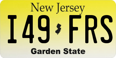 NJ license plate I49FRS