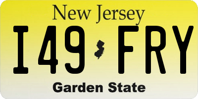 NJ license plate I49FRY