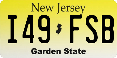 NJ license plate I49FSB