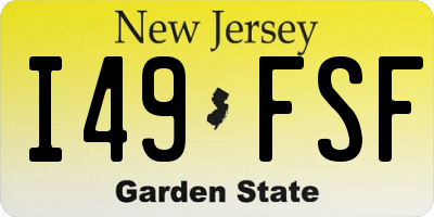 NJ license plate I49FSF
