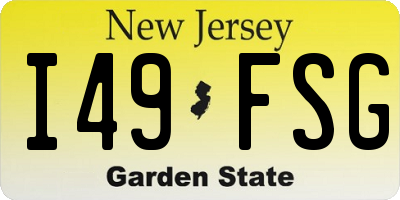 NJ license plate I49FSG