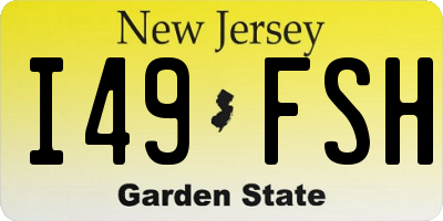 NJ license plate I49FSH