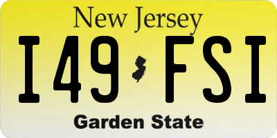 NJ license plate I49FSI