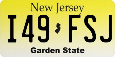 NJ license plate I49FSJ
