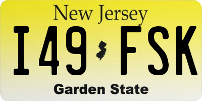 NJ license plate I49FSK