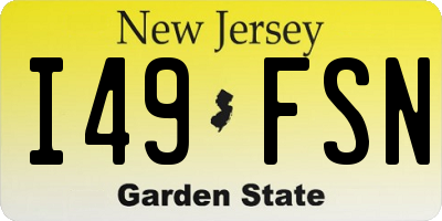 NJ license plate I49FSN