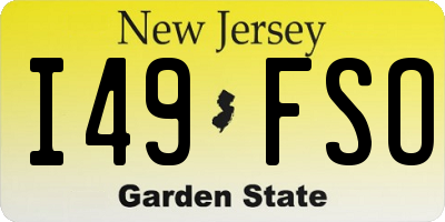 NJ license plate I49FSO