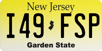NJ license plate I49FSP