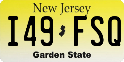 NJ license plate I49FSQ