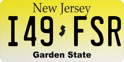 NJ license plate I49FSR