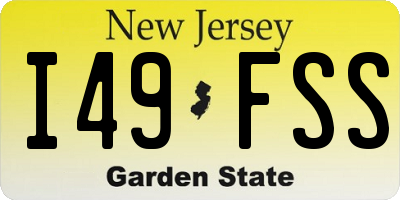 NJ license plate I49FSS