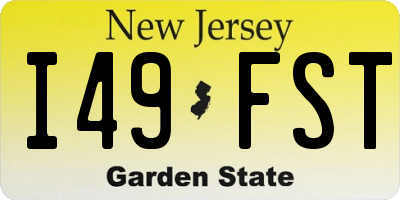 NJ license plate I49FST