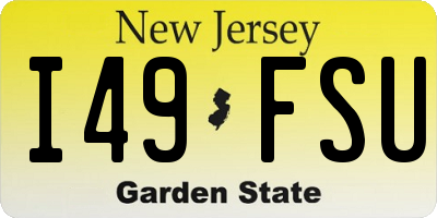 NJ license plate I49FSU