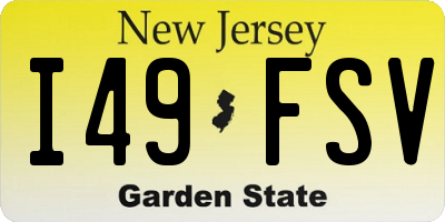 NJ license plate I49FSV