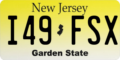 NJ license plate I49FSX