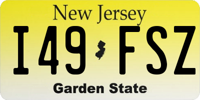 NJ license plate I49FSZ