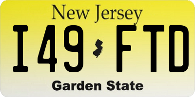 NJ license plate I49FTD