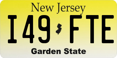 NJ license plate I49FTE