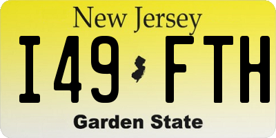 NJ license plate I49FTH
