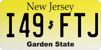 NJ license plate I49FTJ