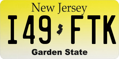 NJ license plate I49FTK