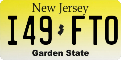 NJ license plate I49FTO