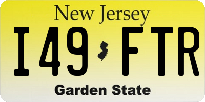 NJ license plate I49FTR