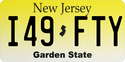 NJ license plate I49FTY