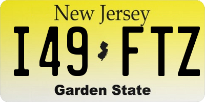 NJ license plate I49FTZ