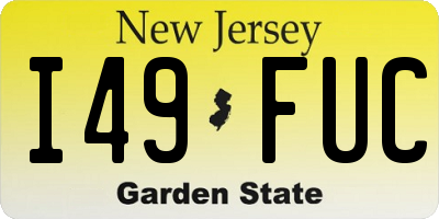 NJ license plate I49FUC