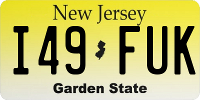 NJ license plate I49FUK