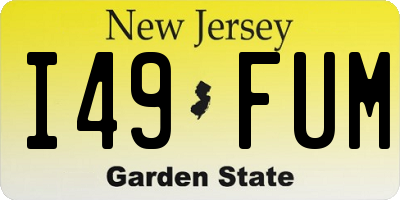 NJ license plate I49FUM