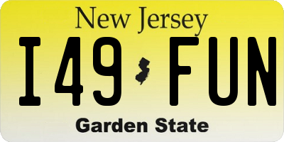 NJ license plate I49FUN