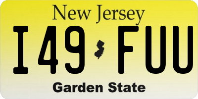 NJ license plate I49FUU